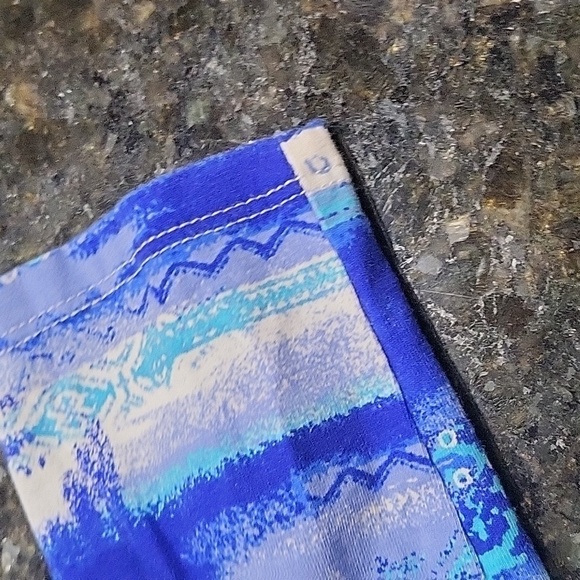 Relativity Button Front Top Cotton Rayon Blend M Blues. Teal and White Pockets - Picture 5 of 7